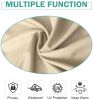 50” x 120” x 1.2” Beige Woolen Outdoor Curtain with Hanging Straps. Elegance and Durability.