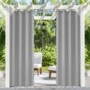 50" x 120" Gray Outdoor Waterproof Grommet Curtains