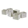 Set of 6 Foldable Fabric Storage Baskets in Beige
