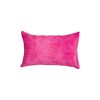 Set of Two 12" X 20" Fuchsia Cowhide Lumbar Throw Pillows