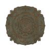 31" Distressed Green European Medallion Metal Wall Decor