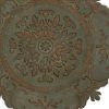 31" Distressed Green European Medallion Metal Wall Decor