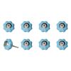 1.5" X 1.5" X 1.5" Glossy Navy And Silver  Knobs 8 Pack
