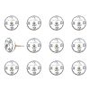 Set of Twelve Black White And Gold Clock Face Ceramic Drawer Pull Knobs