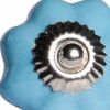 Set of Twelve Blue And Silver Ceramic Drawer Pull Knobs