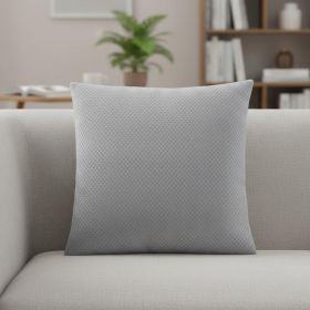 18" X 18" Silver Velvet Polyester Diamond Zippered Pillow