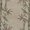 5' X 8' Ivory Green And Brown Wool Botanical Leaves Hand Tufted Area Rug