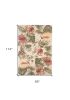 7' X 9' Beige Green And Pink Wool Botanical Leaves Hand Tufted Area Rug