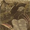 8' X 10' Brown And Beige Wool Botanical Leaves Hand Tufted Area Rug