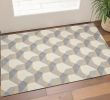 3' X 5' Ivory Gray And Cream Wool Geometric Area Rug