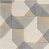 3' X 5' Ivory Gray And Cream Wool Geometric Area Rug