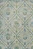 5' X 8' Green Ivory And Teal Medallion Area Rug