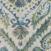 5' X 8' Green Ivory And Teal Medallion Area Rug