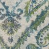 5' X 8' Green Ivory And Teal Medallion Area Rug