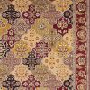 8' Red Orange And Black Quatrefoil Octagon Rug