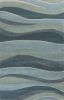 5' X 8' Blue Gray And Ivory Genuine Wool Abstract Geometric Hand Tufted Area Rug