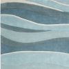 5' X 8' Blue Gray And Ivory Genuine Wool Abstract Geometric Hand Tufted Area Rug