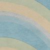 5' X 8' Blue Beige And Green Wool Abstract Hand Tufted Area Rug