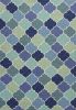 2' X 3' Blue Purple And Aqua Quatrefoil Hand Tufted Area Rug