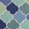 2' X 3' Blue Purple And Aqua Quatrefoil Hand Tufted Area Rug