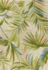 3' X 5' Sand Green And Blue Botanical Leaves Hand Tufted Area Rug
