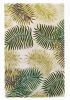 2' X 4' Natural Green And Brown Wool Botanical Leaves Hand Tufted Area Rug