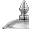 Set of Two Silver Aluminum Tweed Decorative Canisters