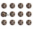 Set of Twelve Brown And Black Geometric Ceramic Drawer Pull Knobs