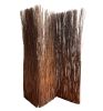 84" Brown Rattan Folding Three Panel Screen Room Divider