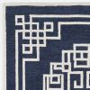 2' X 4' Navy Blue And Ivory Wool Geometric Hand Tufted Area Rug