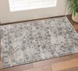 3' X 5' Beige And Blue Floral Medallion Hand Loomed Distressed Area Rug