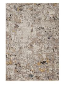 4' X 5' Beige Tan And Gold Abstract Area Rug