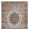 2' X 4' Blue Orange And Black Jute Medallion Hand Woven Area Rug