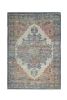 8' X 10' Blue Brick Red And Brown Medallion Hand Woven Distressed Area Rug