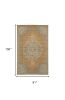 8' X 11' Brown And Gray Wool Medallion Distressed Area Rug