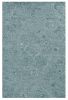 5' X 7' Blue And White Wool Abstract Hand Tufted Area Rug