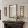Set of Two Tan Lattice Wall Sconce Candle Holders