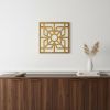 24" X 24" Yellow Abstract Geometric Mirror Square Hanging Wall Decor