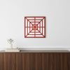 24" X 24" Red Abstract Geometric Mirror Square Hanging Wall Decor