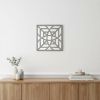 24" X 24" Gray Abstract Geometric Mirror Square Hanging Wall Decor