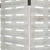72" White Wood Folding Three Panel Screen Room Divider