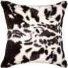 Set of Two 18" Brown And White Faux Fur Throw Pillows