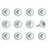 Set of Twelve Sky Blue And White Floral Ceramic Drawer Pull Knobs