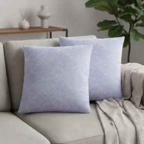 Set Of Two 18" X 18" Purple Polyester Feather Zippered Pillow