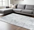 5' X 7' Dark Gray And Light Gray Abstract Hand Loomed Area Rug