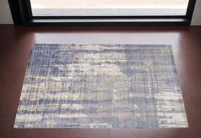 3' X 5' Gray And Ivory Abstract Hand Loomed Area Rug