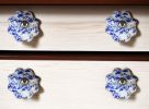 Set of Twelve Blue And White Ceramic Drawer Pull Knobs