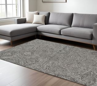 8' X 10' Grey Hand Tufted Abstract Indoor Area Rug
