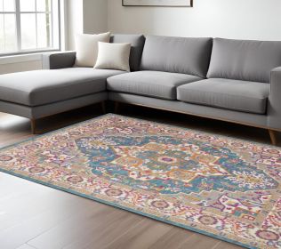 8' X 10' Teal Blue Power Loom Area Rug