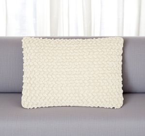 Off White Knotted Detail Lumbar Pillow